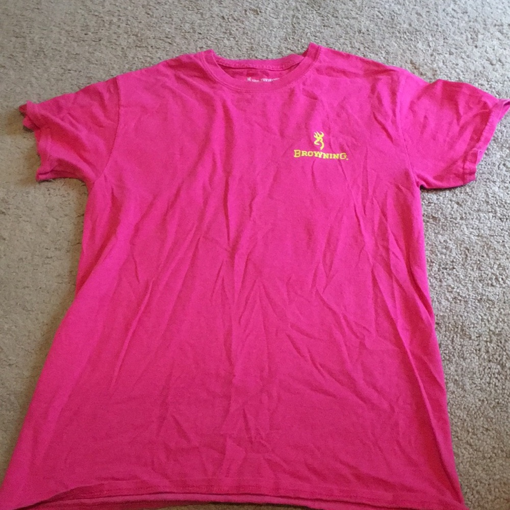 pink and yellow browning shirt